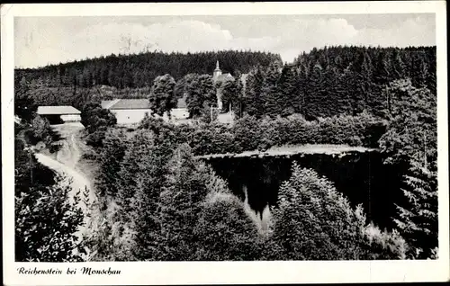 Ak Reichenstein Monschau Montjoie in der Eifel, Park Café Restaurant, Teilansicht, Wald, See