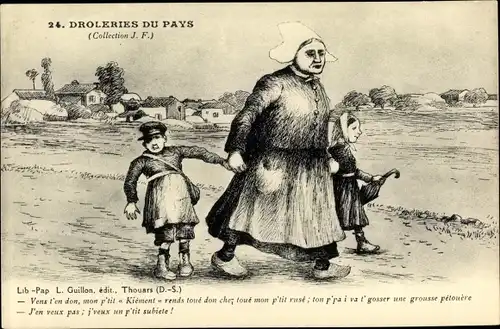 Künstler Ak Guillon, L., Thouars Deux Sèvres, Droleries du Pays, Des