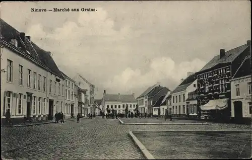 Ak Ninove Ostflandern, Getreidemarkt