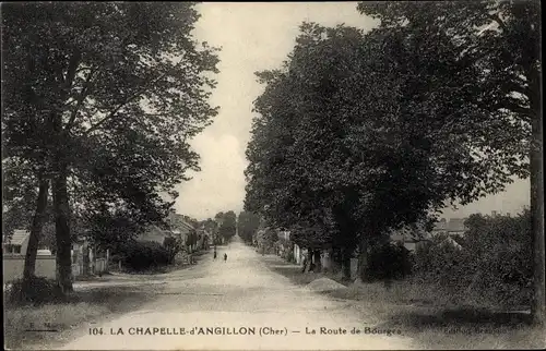 Ak La Chapelle d'Angillon Cher, La Route de Bourges