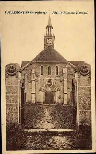 Ak Puellemontier Haute Marne, Kirche