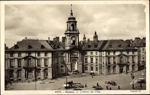 Ak Rennes Ille et Vilaine, Rathaus