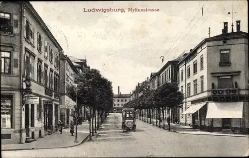 Ak Ludwigsburg in Baden Württemberg, Myliusstraße, Auto