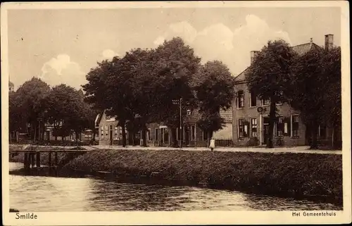 Ak Smilde Drenthe Niederlande, Rathaus