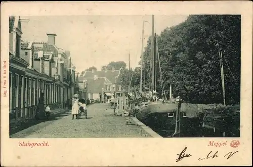 Ak Meppel Drenthe Niederlande, Sluisgracht