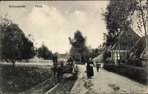 Ak Peize Drenthe Niederlande, Schoolstraat