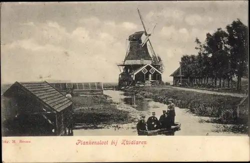 Ak Zuidlaren Drenthe Niederlande, Plankensloot, Molen