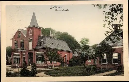 Ak Zuidlaren Drenthe Niederlande, Rathaus