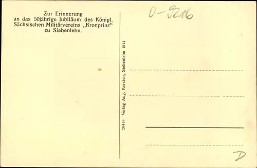 Passepartout Wappen Ak Siebenlehn Großschirma in Sachsen, Totalansicht