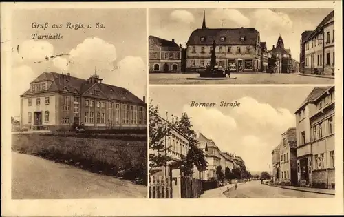 Ak Regis Breitingen Sachsen, Bornauer Straße, Turnhalle