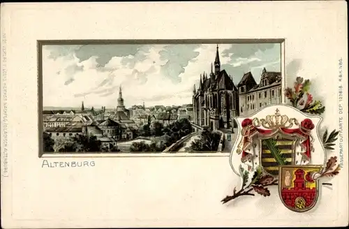 Präge Wappen Litho Altenburg in Thüringen, Schloss