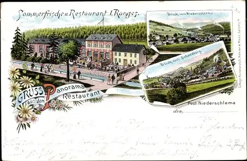 Litho Niederschlema Bad Schlema im Erzgebirge, Schneeberg, Panorama