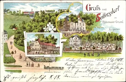 Litho Seifersdorf Dippoldiswald,Rabenauer Grund,Gasthof
