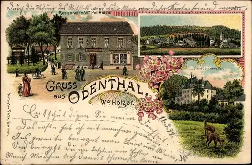 Litho Odenthal Rheinisch Bergischer Kreis, Restaurant, Schloss Strauweiler