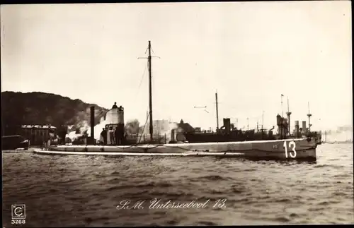 Ak Deutsches U Boot, Unterseeboot, SM U 13, Kaiserliche Marine