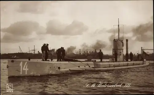 Ak Deutsches U Boot, Unterseeboot, SM U 14, Kaiserliche Marine