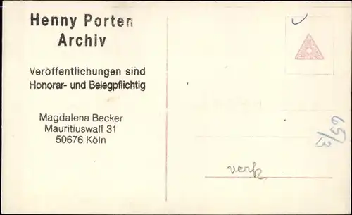 Ak Schauspielerin Henny Porten, Portrait, Blumen