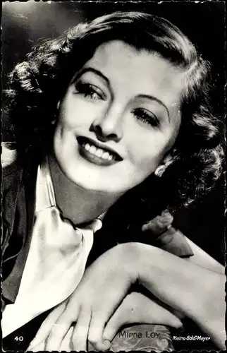 Ak Schauspielerin Mirna Loy, Portrait, Metro Goldwyn Mayer