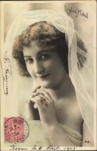 Ak Schauspielerin Loulou Mabel, Portrait