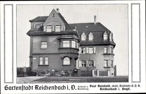 Ak Reichenbach im Vogtland, Gartenstadt, Architekt Paul Reinhold