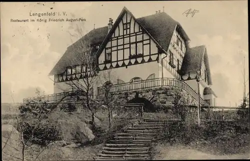 Ak Lengenfeld im Vogtland Sachsen. Restaurant im König Friedrich August Park
