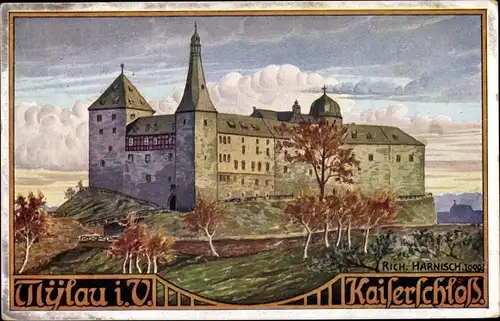 Künstler Ak Harnisch, Rich., Mylau Reichenbach im Vogtland, Kaiserschloss