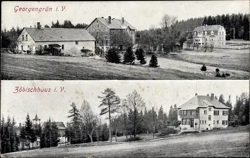 Ak Georgengrün Auerbach im Vogtland, Zöbischhaus, Ortsansicht