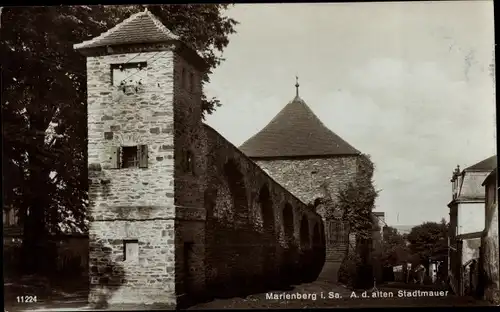 Ak Marienberg im Erzgebirge Sachsen, an der alten Stadtmauer