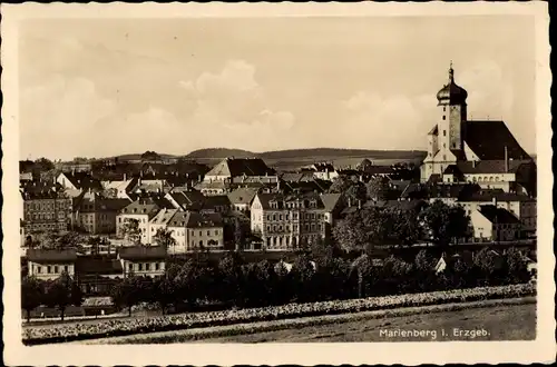 Ak Marienberg im Erzgebirge Sachsen, Gesamtansicht, Kirche