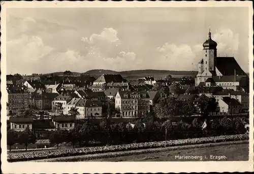 Ak Marienberg im Erzgebirge Sachsen, Gesamtansicht, Kirche