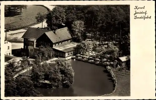 Ak Jonsdorf Sachsen, Kurhaus Gondelfahrt aus der Vogelschau