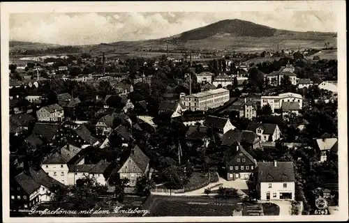 Ak Großschönau in der Oberlausitz Sachsen, Panorama mit dem Breiteberg