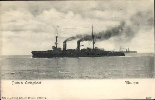 Ak Vlissingen Zeeland Niederlande, Deutsches Kriegsboot