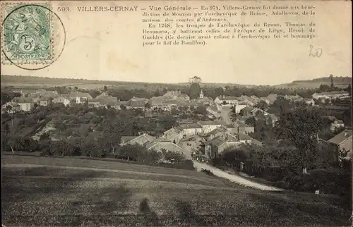 Ak Villers Cernay Ardennen, Gesamtansicht