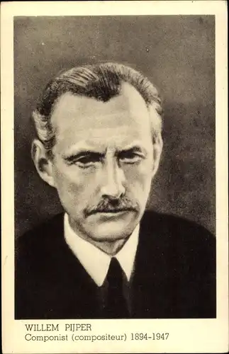 Ak Komponist Willem Pijper, Portrait