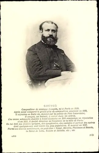 Ak Komponist Charles Gounod, Portrait