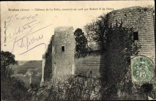 Ak Braine-Aisne, Château de La Folie