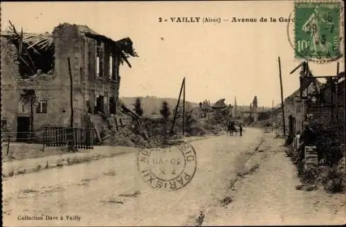 Ak Vailly sur Aisne, Avenue de la Gare