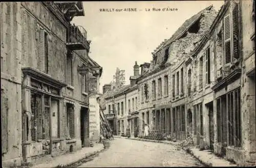 Ak Vailly sur Aisne, La Rue de Aisne