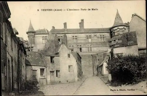 Ak Aisne de Vervin, Old Porte Marle