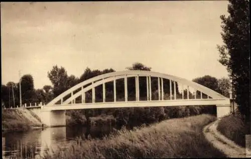 Ak Aisne de Pommier, neue Brücke