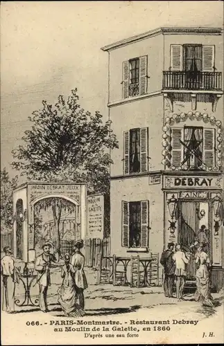 Künstler Ak Paris XVIII Montmartre, Restaurant Debray