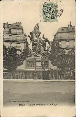 Ak Paris XVI, Victor-Hugo-Denkmal