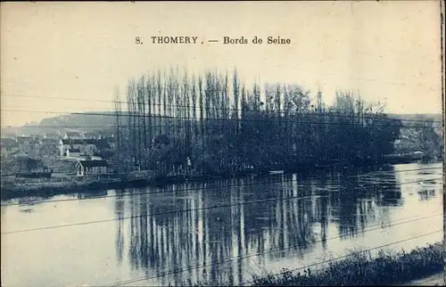 Ak Thomery Seine et Marne, Ufer der Seine