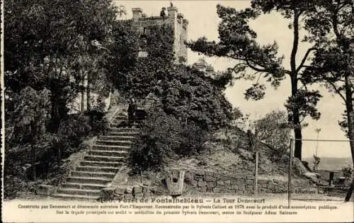 Ak Fontainebleau Seine et Marne, Foret, La Tour Denecourt