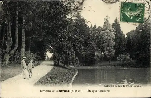 Ak Tournan in Brie Seine et Marne, Etang d'Hermieres