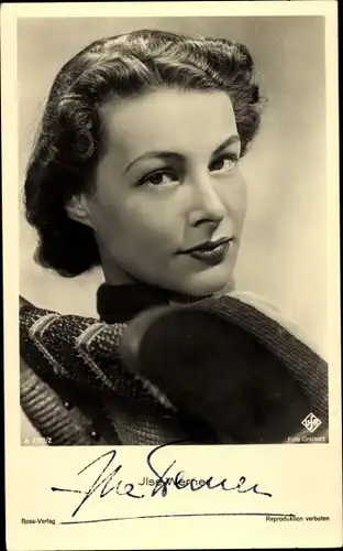 Ak Schauspielerin Ilse Werner, Portrait, UFA, Ross Verlag  2703/2, Autogramm