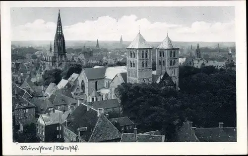 Ak Münster Westfalen, Panorama, Dom, Kirche