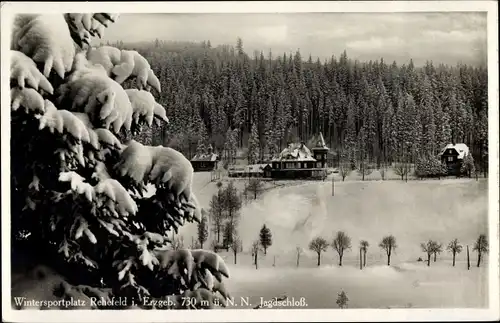 Ak Rehefeld Zaunhaus Altenberg im Erzgebirge, Jagdschloss