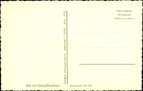 Ak Geising Altenberg im Erzgebirge, Totalansicht
